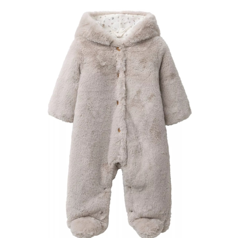 Zara Faux Fur Hoodie Romper | Bunting Suit